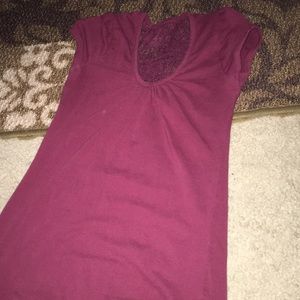 Burgundy short sleeve top